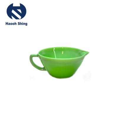 China Sustainable Jadeite Glass Bakery Using Batter Mixing Stirring Bowl By Handle for sale