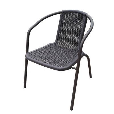 China Hot Selling Modern Garden Lounge Furniture Stackable Rattan-Look Plastic Injection Bistros Chair for sale