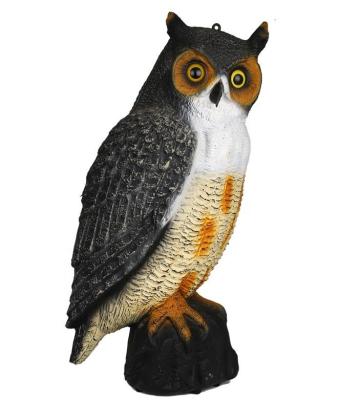 China Full Body Simulation Owl Decoy Fake Replica Hawk Hunting Plastic Curvy Decoy For Garden Ornament Repellent for sale