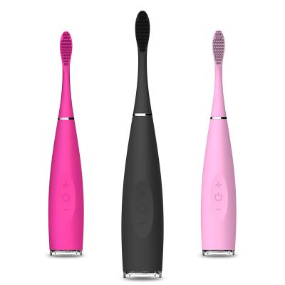 China Portable Private Label Rechargeable Nano Electric Rose Red Eco-Friendly Ultrasound Toothbrush for sale