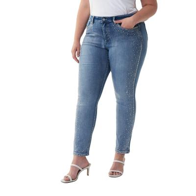 China Polyester QUICK DRY Quick Dry Dark Wash Cotton High Waist For High Waist Skinny Denim Jeans For Women for sale