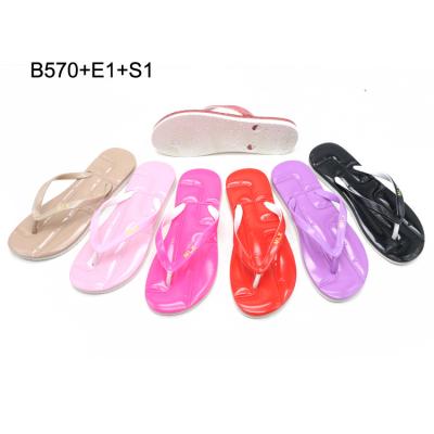 China New Designs Women Anti-odor 2021 Summer Flat Chappal Flip Flops Shiny Ladies Flip Flops Slippers for sale