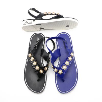 China Anti-odor Slide Shoes PVC Fashion Lady Slipper And Woman Flat Plastic Sandal for sale