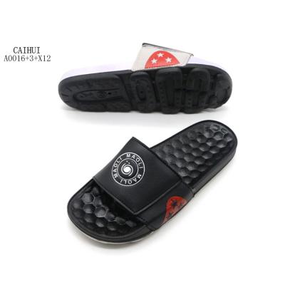 China Custom Black PVC Slides OEM Anti-Smell Shoes Sandal Male Black Slide Sandal for sale