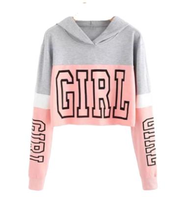 China New Arrival Breathable Women Crop Hoodies Women Top Casual Pull Over Hoodies For Autumn for sale