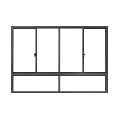 China Sliding Exterior Aluminum Sliding Frame Window With Double Glass Panels Apartment And Hotel for sale