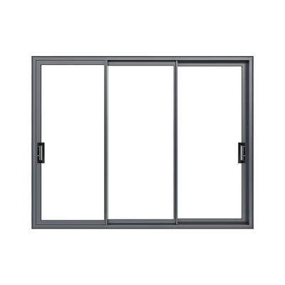 China Customized Cheap Customized Aluminum Alloy Extrusion Waterproof Anodized Double Glazed Sliding Glass Door for sale