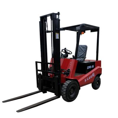 China Building Material Shops Hot Selling Thickened Four Wheel Electric Forklift Truck Double Channel Steel Electric Forklift Cylinder for sale