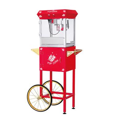 China Stainless steel 6oz popcorn machine 120v 60hz 650w cheap home classical popcorn maker outside prices stainless steel 6oz with cart for commercial use for sale