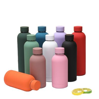 China Wholesale 500ML 7500ML Double Wall Stocked Vacuum Insulated Stainless Steel Water Bottle Small Mouth Factory Sports Water Bottle for sale