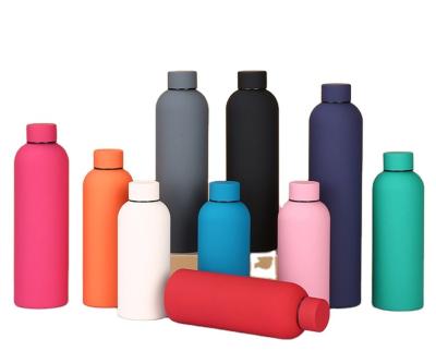 China PORTABLE Vacuum Flask Double Wall Stainless Steel Running Insulated Water Bottle With Colorful Silicone Rubber Liner for sale