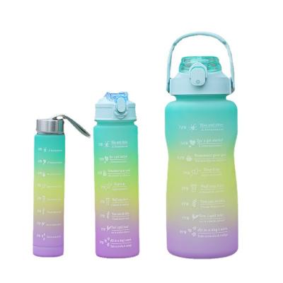 China Amazon 2023 Hot Sale 2L 3in1 Cartoon Kids School Plastic Water Bottle Stocked 3 Pieces Set Straw Lid Plastic Water Bottles for sale