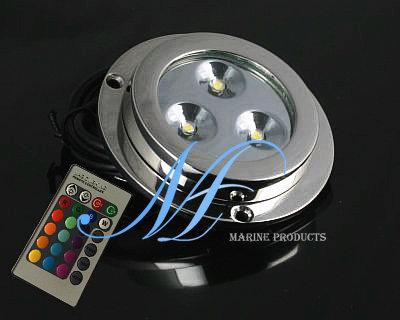 China 3X3W RGB marne yacht underwater boat LED light with IR remote controller for sale