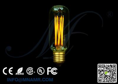 China 2W 4W 6W LED Filament Type Edison Bulb 2200K Warm Glow Dimmable Amber Tinted T45 Tubular 40 Watt Equal for sale