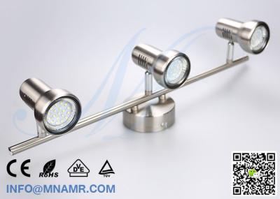 China A luz Chrome da barra do teto da luz do ponto de 3 tomadas vem com a lâmpada do diodo emissor de luz de AC220V 3X5W GU10 à venda