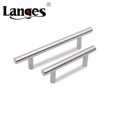 China Modern Furniture Kitchen Wardrobe Cupboard Stainless Steel T Bar Cabinet Drawer Door Pulls Handle for sale