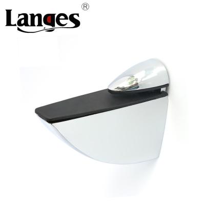 China ZINC Bathroom Accessories Hardware Set Support Flange Wall Bracket Black Zinc Alloy Glass Shelf Support for sale