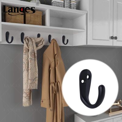 China Metal Minimalist Heavy Duty Wall Mounted Wall Mounted Bag Hanger Key Hat Towel Living Room Kitchen Single Wall Hooks for sale