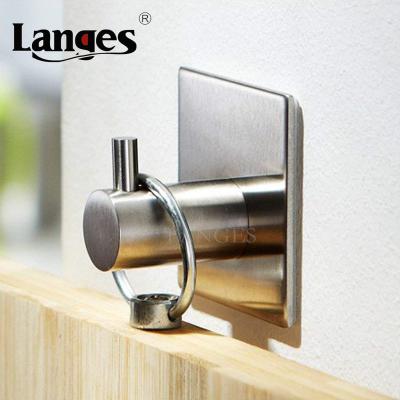 China Viable Shower Kitchen Bathroom Door Stainless Steel Wall Mount Cabinet Home Cabinet Hanging Sticky Adhesive Hooks for sale