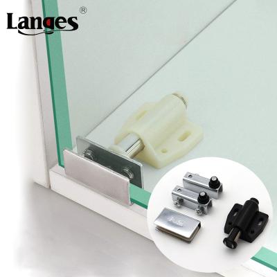 China Modern ABS Black Single Key Glass Cabinet Inset Door Hinge Latch Magnetic Catch With Clip for sale