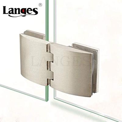 China Modern Zinc Alloy Double Side Display Cupboard Cabinet Glass Door Clip Hinge for sale