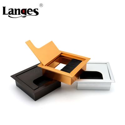 China Modern Hardware Furniture Computer Desk Wire Box Square Hole Wire Box Cover Cable Grommet for sale