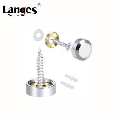 China Glass Hat Wall Mount Chrome Sign Brass Screws Decorative Hat Cover Mirror Nails for sale