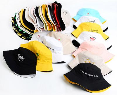 China Striped A Hat With 2 Different Colors Double Sided Wear Bucket Hat Custom for sale