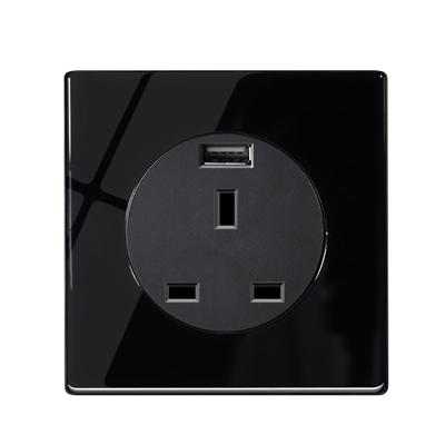 China Touch Screen Smart Switch Waterproof Switch And Socket Power UK Glass Wall Plug Usb And Type C Dustproof Outdoor Electrical Parts for sale