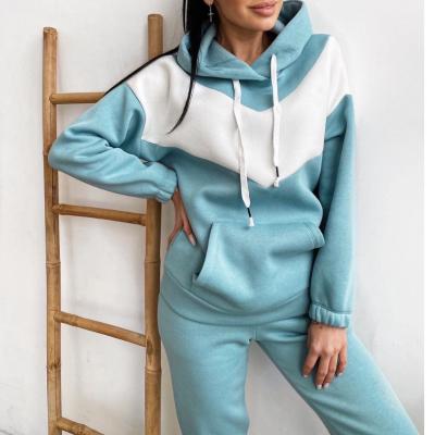 China Breathable Breathable Quilting Female Hoodies And Tracksuit Women Two Piece Set Suit Pants Outfits Autumn Winter Sweatshirt New Women Clothing for sale