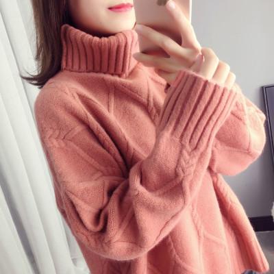 China Turtle Neck Winter Autumn Wool Cashmere Sweater Thick Breathable Oversized Sweater Women Long Sleeve Big Sweater Female Casual Pullover for sale