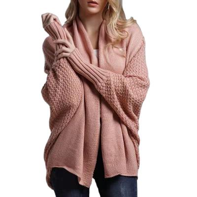 China Oversized Reversible Female Winter Long Sleeve Sweater Cardigan Sweater Jacket Batwing Patchwork Clothes Long Sleeve Women Outwear Coat for sale