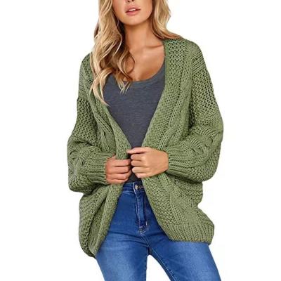 China Dropshipping Hot Selling Reversible Women's Fashion Sheath Long Lightly Knit Solid Color Chunky Needle Cardigan Loose Sweater Autumn And Winter for sale