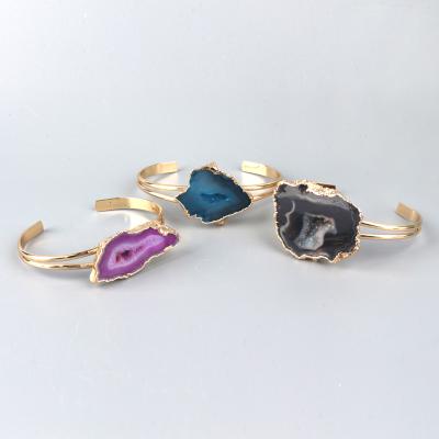 China China Hot Sale Fashion Bracelets Crystal Agate Slice Bracelets For Men And Women for sale