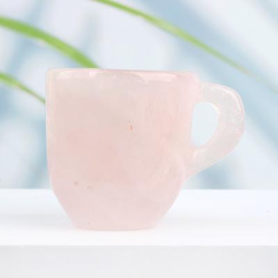 China Custom Made Natural Africa Rose Quartz Mug Crystal Coffee Mug for sale