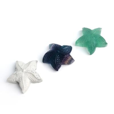 China China Hot Selling Fluorite / Howlite High Quality Crystal Carvings For Decoration Starfish for sale