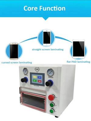 China 7 pulgadas de TBK 108P curvaron la máquina que laminaba del vacío de la reparación de la pantalla para el laminador del LCD OCA del borde de Samsung del iphone que restauraba el mA en venta