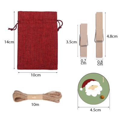 China Modern Drawstring Pendant Christmas Gift Sack Burlap Christmas Sack Christmas Gift Sack 24pcs Canvas Set for sale