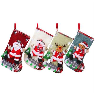 China New Large Modern Canvas Christmas Jars Christmas Decorations Christmas Gift Sack Gift Bag for sale