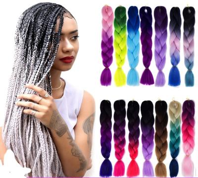 China Other Hair Styling Products 24 Inch High Temperature Jumbo Ombre Crochet Braiding Synthetic Hair for sale