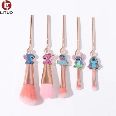 China Swipe Cute Cartoon Beauty Make Up Brushes To Machine Powder Cosmetic Pincel Maquiagem Lilo Eyeshadow And Dot Makeup Brush Set for sale