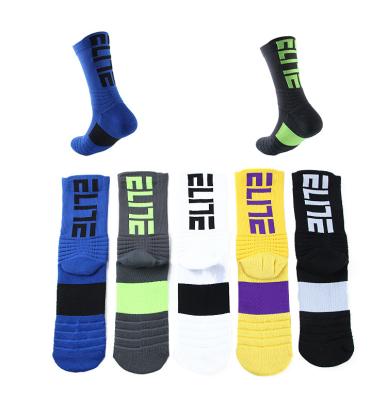 China Best Selling Colorful Polyester Socks Men's Basketball Sports Socks Unisex Socks 40-44 for sale