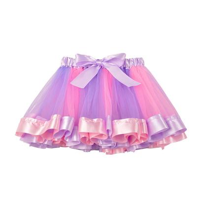 China Hot Selling Fashion QUICK DRY Kids Skirts Fluffy Princess Tutu Rainbow Tutu Skirts For Girls for sale