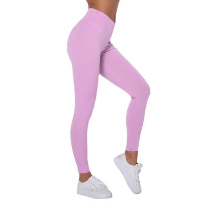 China Breathable High Waist Fitness Gaiters Women Workout Push Up Legging Solid Color Fashion Gaiters Bodybuilding Jeggings Women Pants for sale