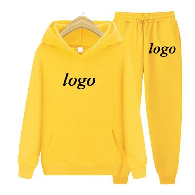 China OEM Viable Mens Womens Custom Hoodies Logo Heavy Fabric Good Quality Top Pants And Pants Sweatsuit For Unisex 2 Piece Set Joggers Suit for sale