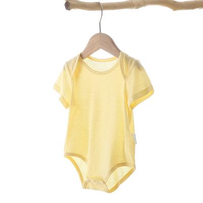 China Spandex / Bamboo Fiber New Designs Baby Bamboo Cloth Soft Summer Breathable Baby Rompers for sale