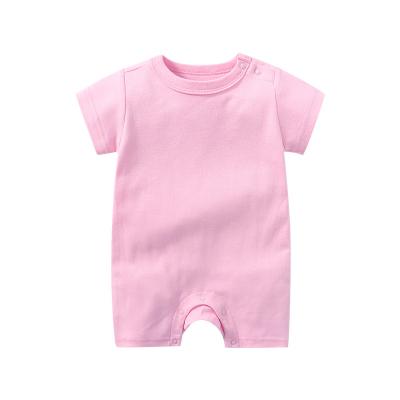 China Factory Wholesale Loose 100% Cotton Baby Cloth Jumpsuit Anti-Shrink Shorts Sleeved Girls Summer Jumpsuit Empty Rompers for sale