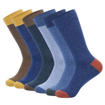 China Antibacterial Rib Office Daily Men Business Classic Dress Combed Premium Solid Cotton Socks for sale