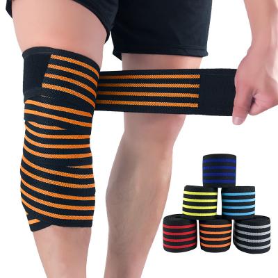 China Wholesale Non-slip Wrapped Bandages Knee Sheaths Powerlifting Power Knee Pad Squatting Gaiters Bands Basketball Knee Protector for sale