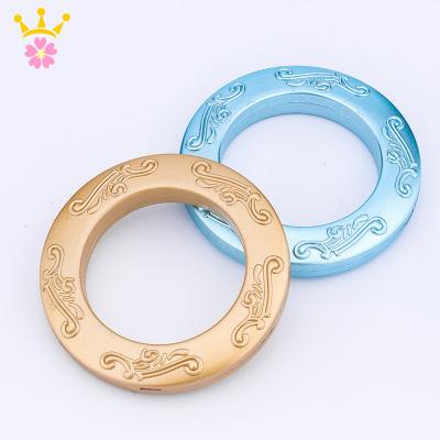 China Asian Zen Curtain Accessories Art Plastic Circle Curtain Ring Hanging Roman Ring for sale